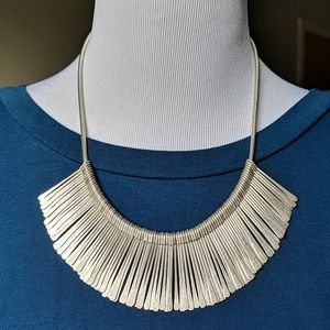 Stella & Dot Silver metal fringe necklace